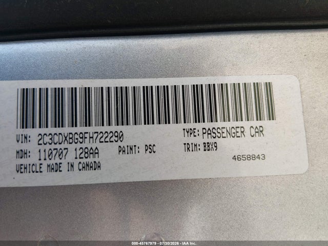 Продажа на аукционе авто 2015 Dodge Charger Se, vin: 2C3CDXBG9FH722290, номер лота: 45767979