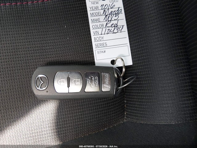 45768393 :رقم المزاد ، JM1NDAC77G0110434 vin ، 2016 Mazda Mx-5 Miata Club مزاد بيع