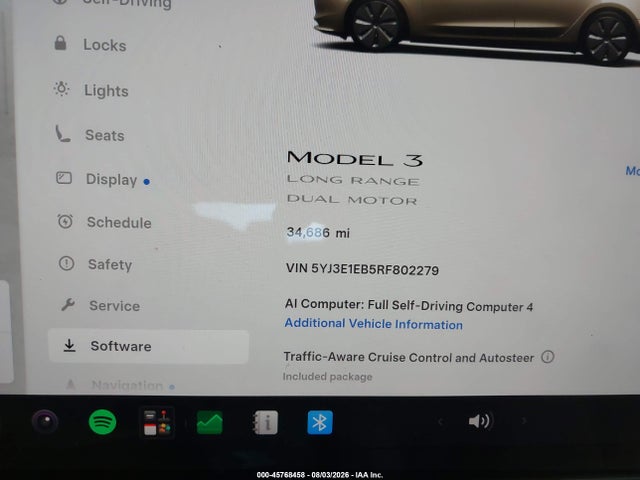 5YJ3E1EB5RF802279 Tesla Model 3 Long Range Dual Motor All-wheel Drive
