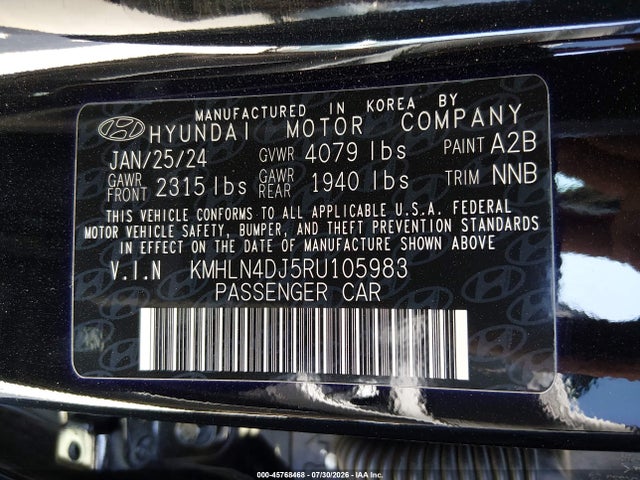 KMHLN4DJ5RU105983 Hyundai Elantra Hybrid Limited