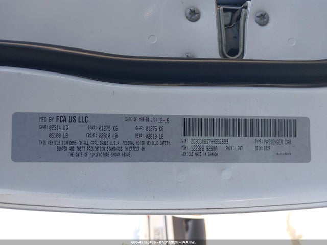 Aukcja sprzedaży 2017 Dodge Charger Se Rwd, vin: 2C3CDXBG7HH552899, numer aukcji: 45768486