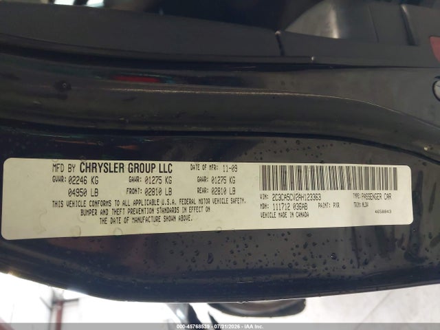 Продажа на аукционе авто 2010 Chrysler 300 Touring/signature Series/executive Series, vin: 2C3CA5CV2AH123363, номер лота: 45768539