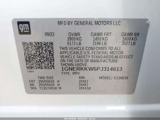 Aukcja sprzedaży 2023 Chevrolet Traverse Fwd Premier, vin: 1GNERKKW6PJ314613, numer aukcji: 45768569