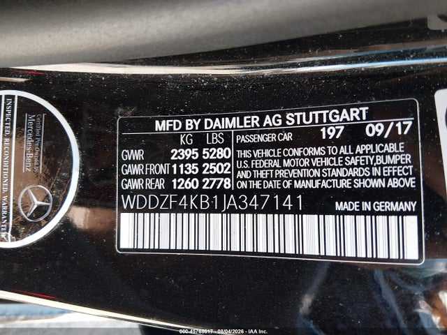 Aukcja sprzedaży 2018 Mercedes-benz E 300 4matic, vin: WDDZF4KB1JA347141, numer aukcji: 45768617