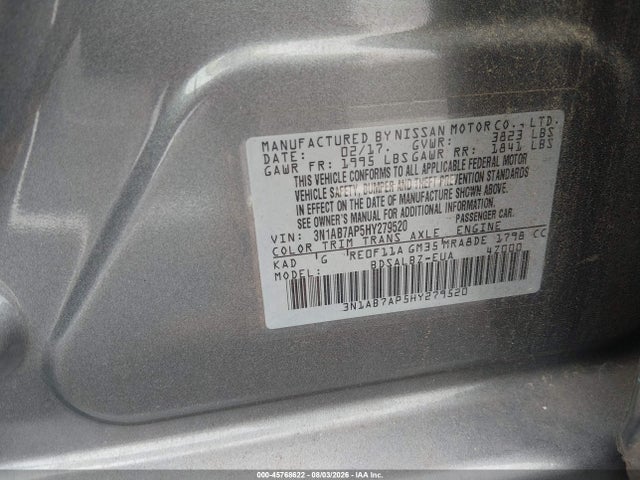 Nissan SENTRA S 2017 3N1AB7AP5HY279520 Image 9