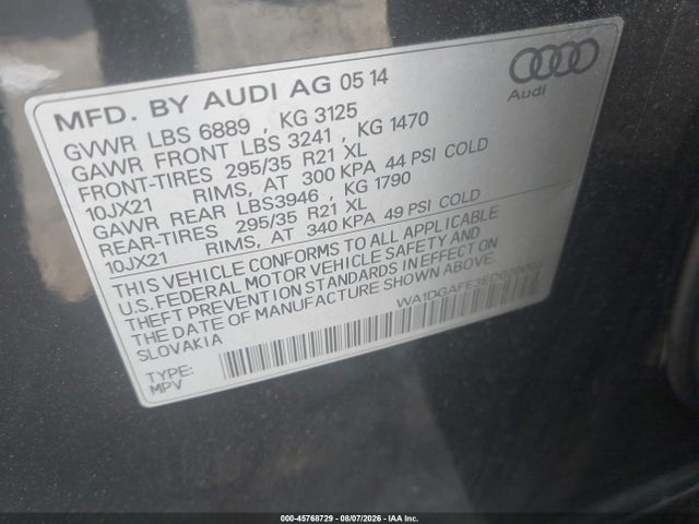 WA1DGAFE3ED020002 Audi Q7 3.0t S Line Prestige