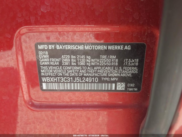 Aukcja sprzedaży 2018 Bmw X1 Xdrive28i, vin: WBXHT3C31J5L24910, numer aukcji: 45768776