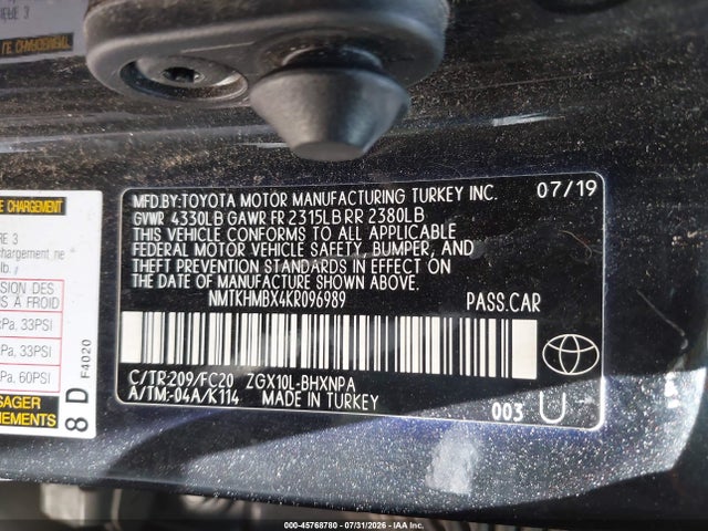 Продаж на аукціоні авто 2019 Toyota C-hr Le, vin: NMTKHMBX4KR096989, номер лоту: 45768780