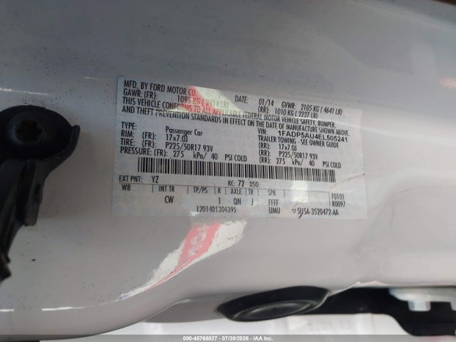 Продажа на аукционе авто 2014 Ford C-max Hybrid Se, vin: 1FADP5AU4EL505241, номер лота: 45768827