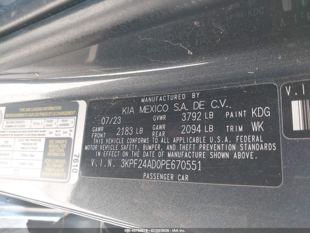 KIA Forte Lxs 2023 3KPF24AD0PE670551 Image 9