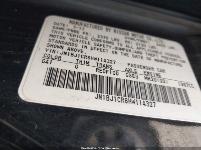 JN1BJ1CR6HW114327 Nissan Rogue Sport Sv