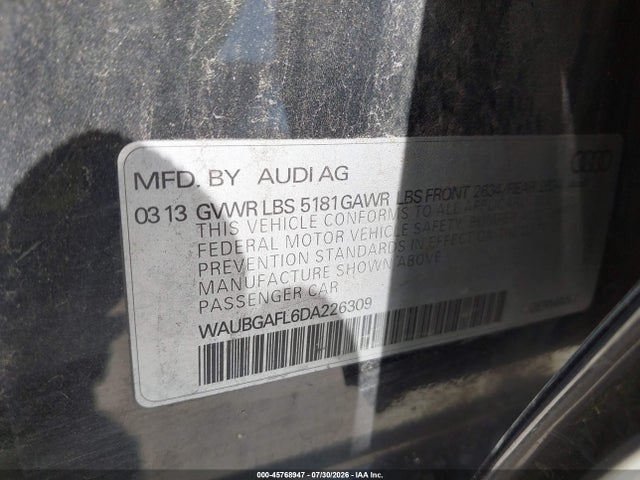 Aukcja sprzedaży 2013 Audi S4 3.0t Premium Plus, vin: WAUBGAFL6DA226309, numer aukcji: 45768947