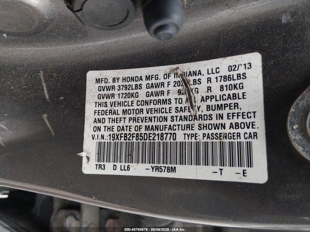 Продаж на аукціоні авто 2013 Honda Civic Ex, vin: 19XFB2F85DE218770, номер лоту: 45768976
