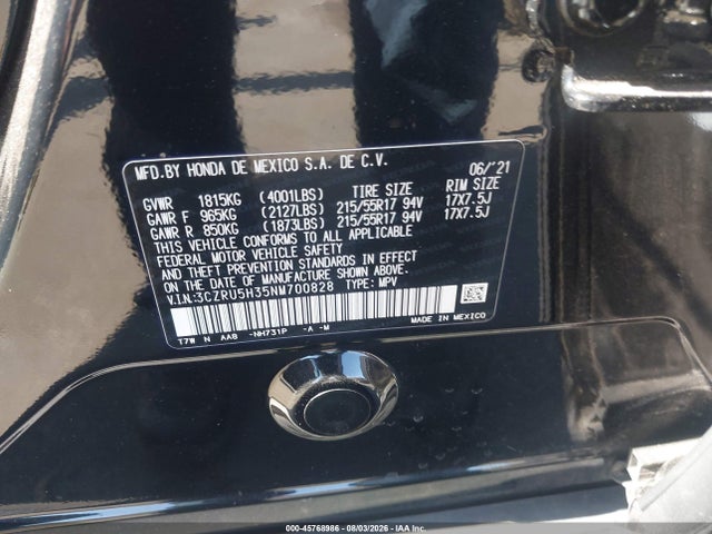 Продаж на аукціоні авто 2022 Honda Hr-v 2wd Lx, vin: 3CZRU5H35NM700828, номер лоту: 45768986