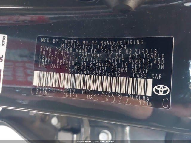 Toyota COROLLA LE 2024 5YFB4MDE8RP216403 Image 9