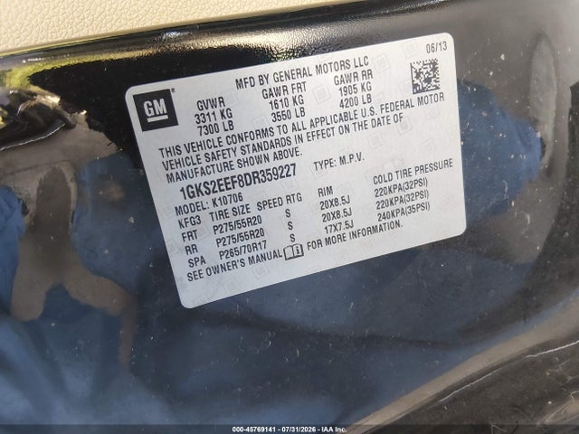 Продаж на аукціоні авто 2013 Gmc Yukon Denali, vin: 1GKS2EEF8DR359227, номер лоту: 45769141