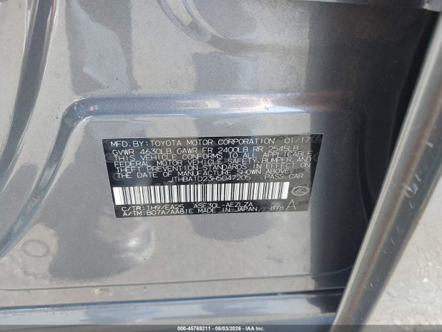 45769211 :رقم المزاد ، JTHBA1D23H5047205 vin ، 2017 Lexus Is 200t مزاد بيع