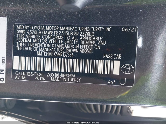 Toyota C-HR XLE 2021 NMTKHMBX5MR132336 Image 9
