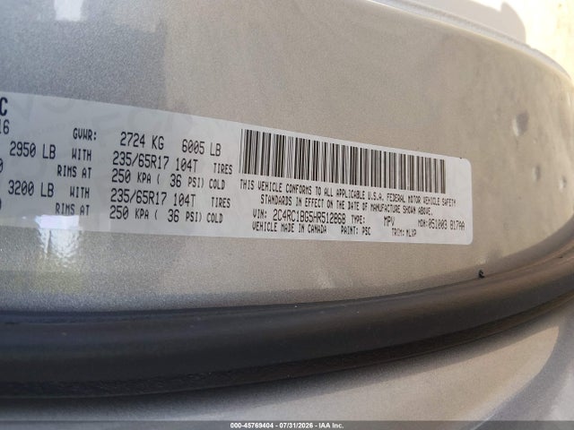 Продаж на аукціоні авто 2017 Chrysler Pacifica Touring-l, vin: 2C4RC1BG5HR512868, номер лоту: 45769404