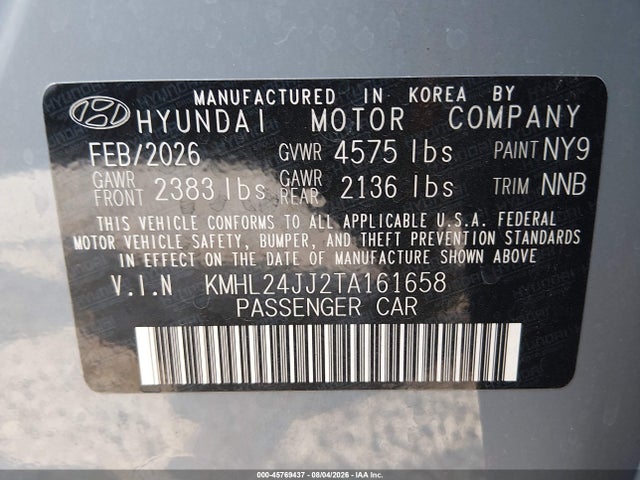 KMHL24JJ2TA161658 Hyundai Sonata Hybrid Blue