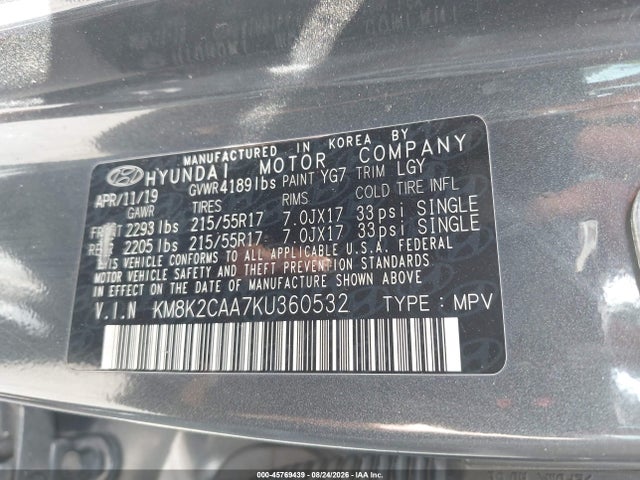 Hyundai Kona Sel 2019 KM8K2CAA7KU360532 Image 9