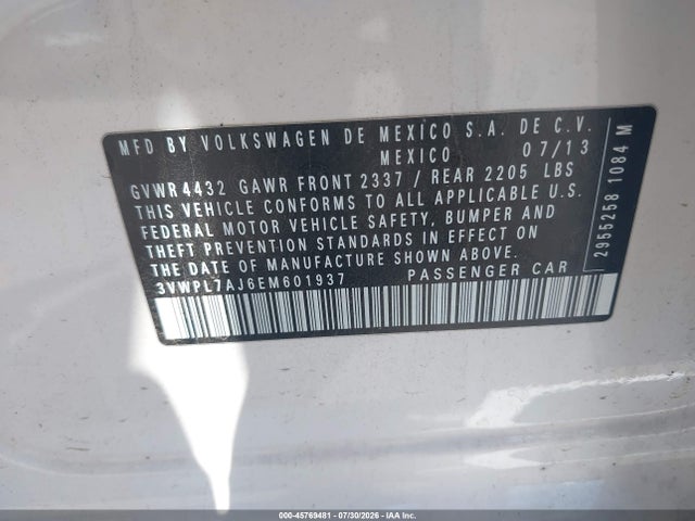 3VWPL7AJ6EM601937 Volkswagen Jetta Sportwagen 2.0l Tdi