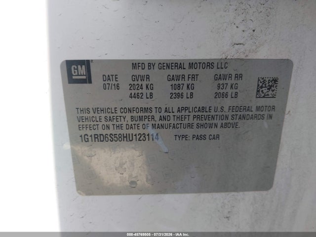 Chevrolet Volt Premier 2017 1G1RD6S58HU123114 Image 9