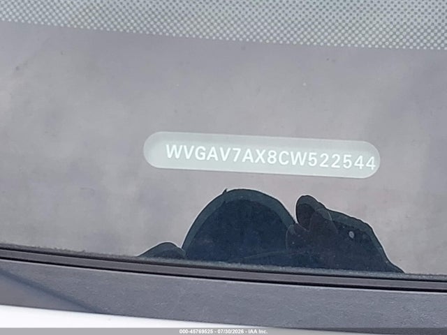 2012 Volkswagen Tiguan Se მანქანა იყიდება აუქციონზე, vin: WVGAV7AX8CW522544, აუქციონის ნომერი: 45769525