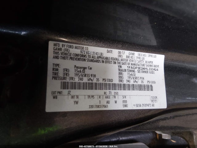 Ford FOCUS S 2017 1FADP3E24HL333424 Image 9