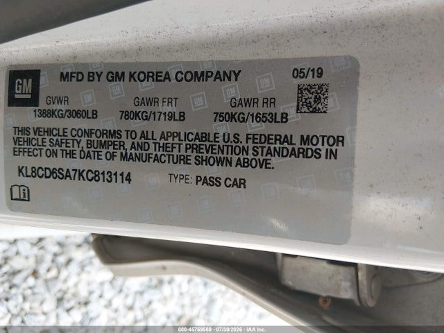 Chevrolet Spark 1lt Cvt 2019 KL8CD6SA7KC813114 Image 9