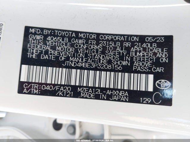 Toyota COROLLA SE 2023 JTND4MBE3P3208156 Image 9