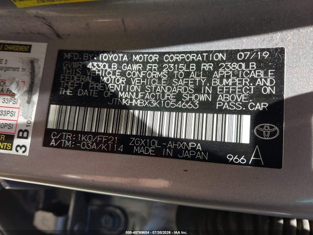 JTNKHMBX3K1054663 Toyota C-HR XLE