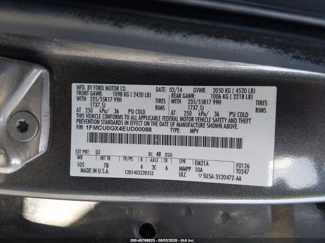 Ford ESCAPE SE 2014 1FMCU0GX4EUD00088 Image 9