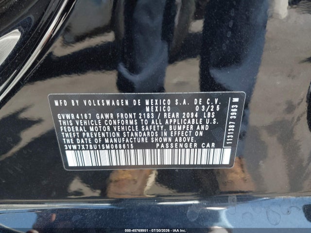 Продаж на аукціоні авто 2025 Volkswagen Jetta 1.5t Se, vin: 3VW7X7BU1SM068615, номер лоту: 45769951