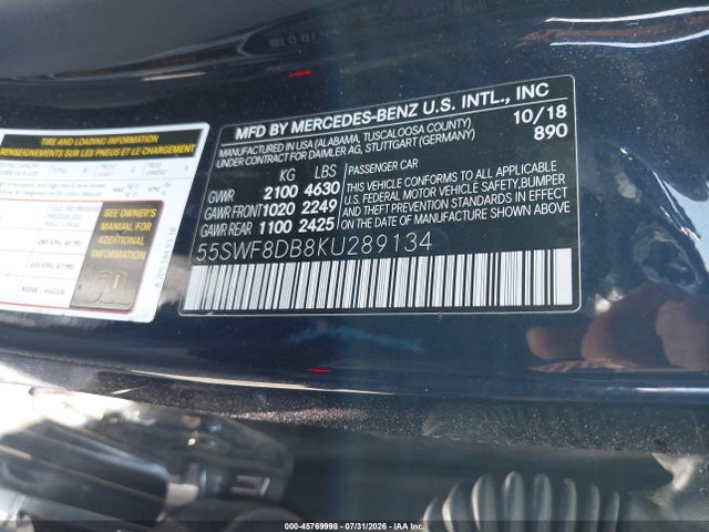 Mercedes-Benz C 300 2019 55SWF8DB8KU289134 Image 9