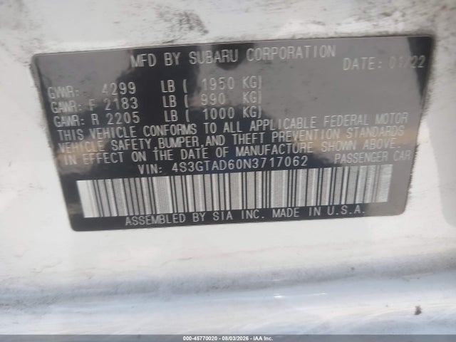 4S3GTAD60N3717062 Subaru Impreza Premium 5-door