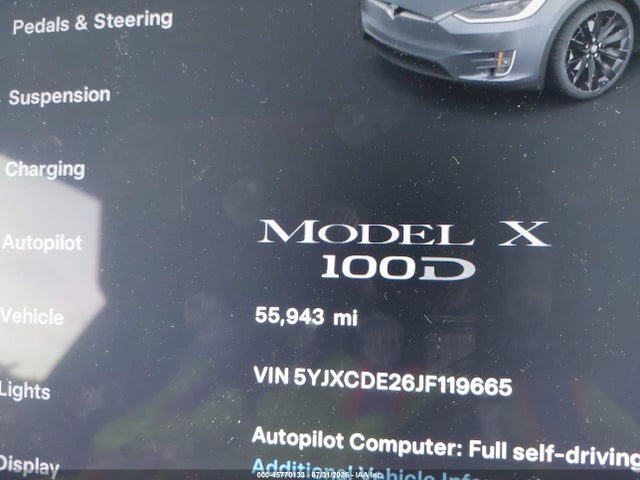 Продаж на аукціоні авто 2018 Tesla Model X 100d/75d/p100d, vin: 5YJXCDE26JF119665, номер лоту: 45770133