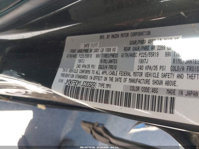 JM3KFBDM1J0309291 Mazda Cx-5 Grand Touring