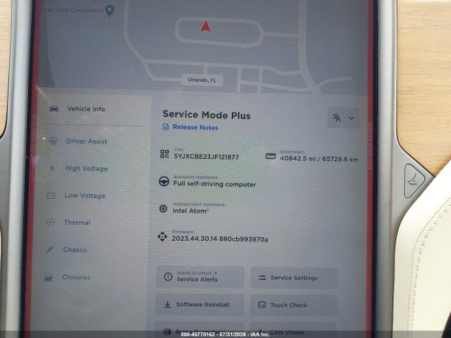 45770162 :رقم المزاد ، 5YJXCBE23JF121877 vin ، 2018 Tesla Model X 100d/75d/p100d مزاد بيع