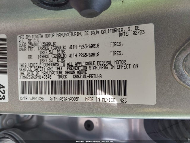 Toyota Tacoma Limited 2023 3TMHZ5BN2PM149340 Image 9