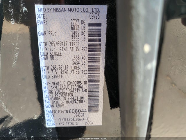 Nissan Frontier Sv 4x2 2026 1N6ED1EJ4TN608044 Image 9