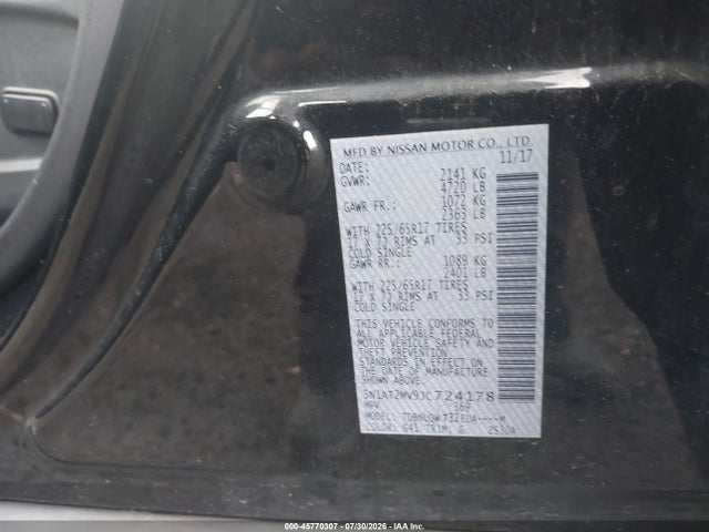 Продаж на аукціоні авто 2018 Nissan Rogue Sv, vin: 5N1AT2MV9JC724178, номер лоту: 45770307