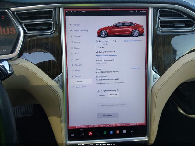 Продажа на аукционе авто 2013 Tesla Model S, vin: 5YJSA1CGXDFP23074, номер лота: 45770352