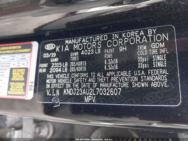 KIA SOUL S 2020 KNDJ23AU2L7032607 Image 9