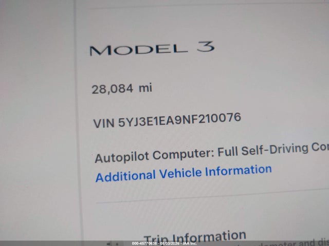 Tesla Model 3 Rear-wheel Drive 2022 5YJ3E1EA9NF210076 Image 15