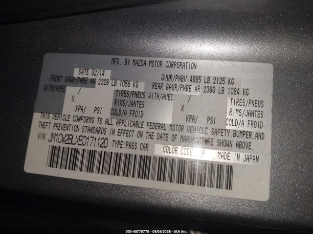 Aukcja sprzedaży 2014 Mazda Mazda5 Sport, vin: JM1CW2BLXE0171120, numer aukcji: 45770770