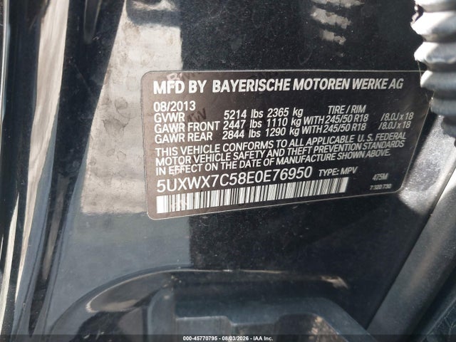 Продаж на аукціоні авто 2014 Bmw X3 Xdrive35i, vin: 5UXWX7C58E0E76950, номер лоту: 45770795
