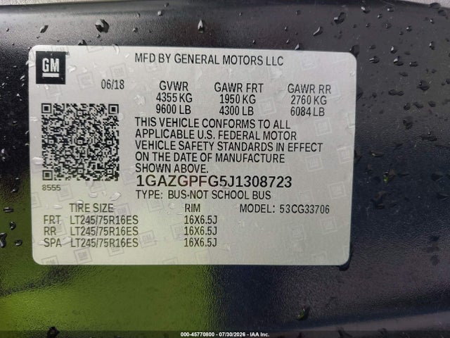 Chevrolet Express 3500 Lt 2018 1GAZGPFG5J1308723 Image 9