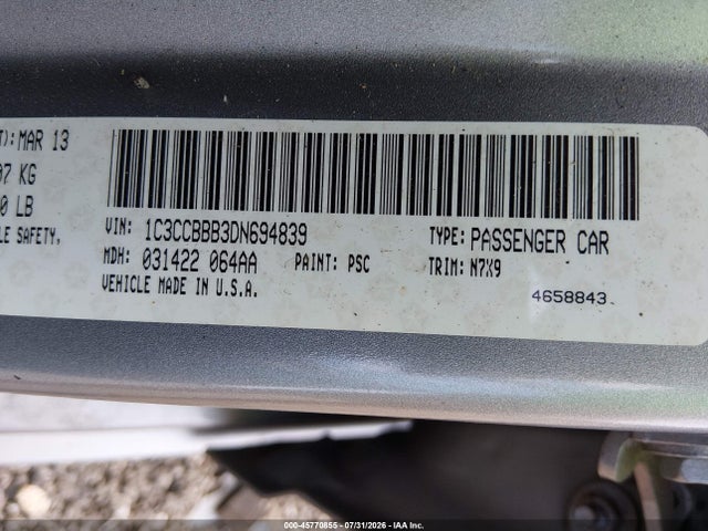Aukcja sprzedaży 2013 Chrysler 200 Touring, vin: 1C3CCBBB3DN694839, numer aukcji: 45770855