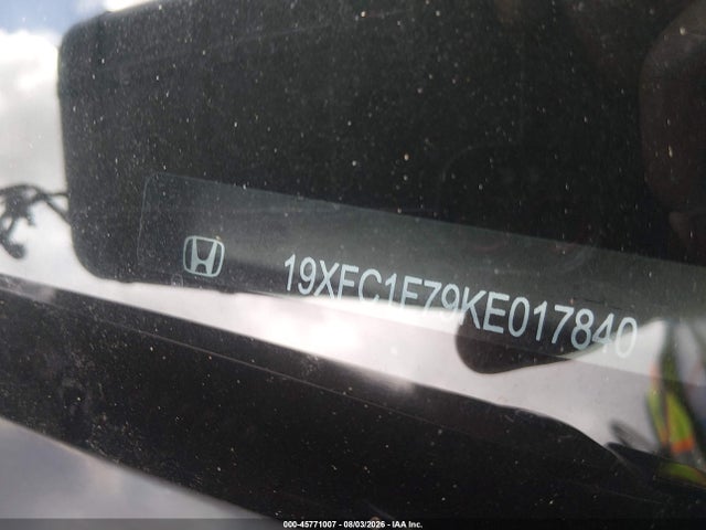 45771007 :رقم المزاد ، 19XFC1F79KE017840 vin ، 2019 Honda Civic Ex-l مزاد بيع